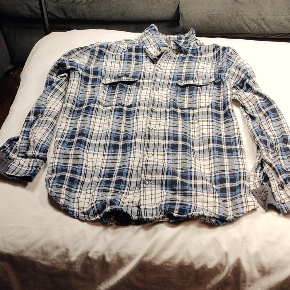 PD&C men's long sleeved button down flannel shirt sized 2X